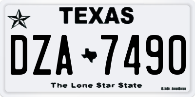 TX license plate DZA7490
