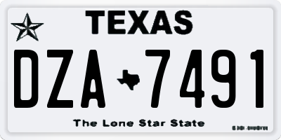 TX license plate DZA7491