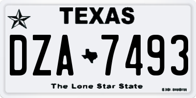 TX license plate DZA7493