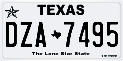TX license plate DZA7495