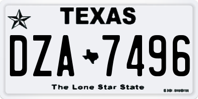 TX license plate DZA7496