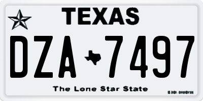 TX license plate DZA7497