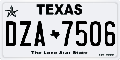 TX license plate DZA7506
