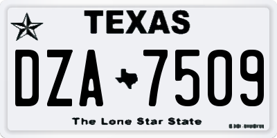 TX license plate DZA7509