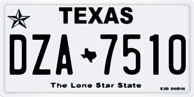 TX license plate DZA7510