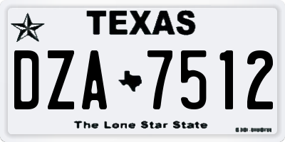 TX license plate DZA7512