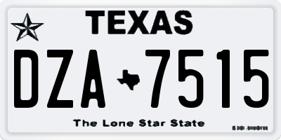 TX license plate DZA7515