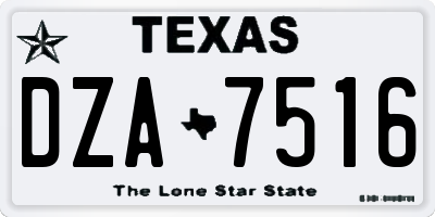TX license plate DZA7516