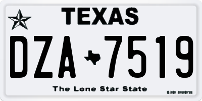 TX license plate DZA7519
