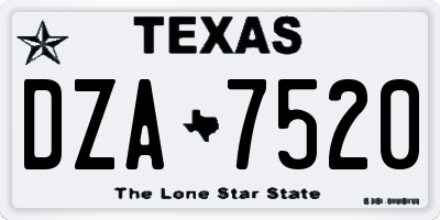 TX license plate DZA7520