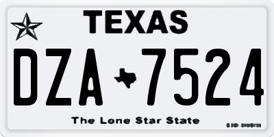 TX license plate DZA7524