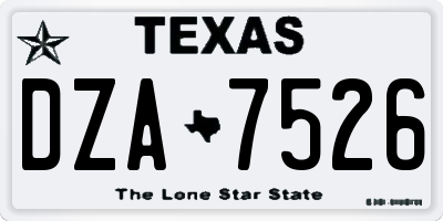 TX license plate DZA7526