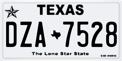 TX license plate DZA7528