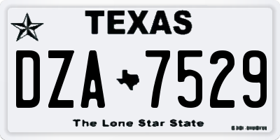 TX license plate DZA7529