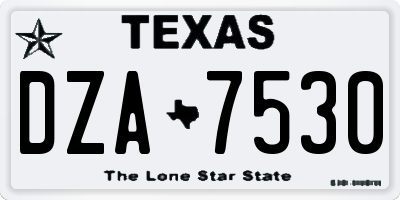 TX license plate DZA7530