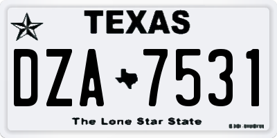 TX license plate DZA7531