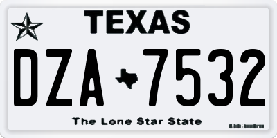 TX license plate DZA7532