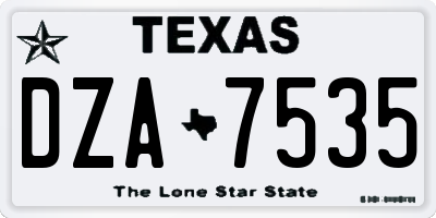TX license plate DZA7535