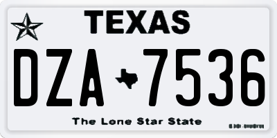 TX license plate DZA7536