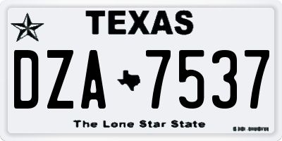 TX license plate DZA7537