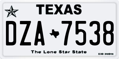 TX license plate DZA7538