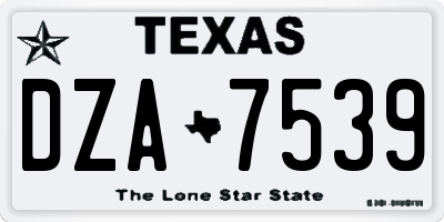 TX license plate DZA7539