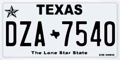 TX license plate DZA7540