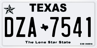 TX license plate DZA7541