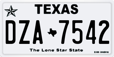 TX license plate DZA7542