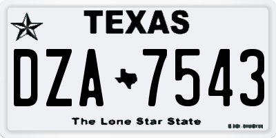 TX license plate DZA7543