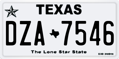 TX license plate DZA7546