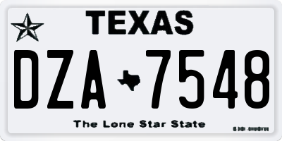 TX license plate DZA7548