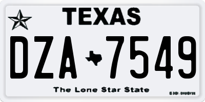 TX license plate DZA7549