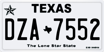 TX license plate DZA7552