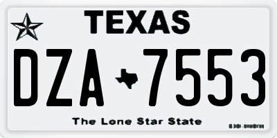 TX license plate DZA7553
