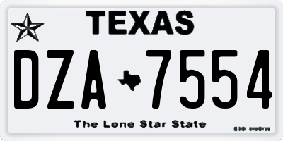 TX license plate DZA7554