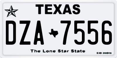 TX license plate DZA7556