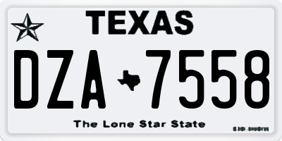 TX license plate DZA7558