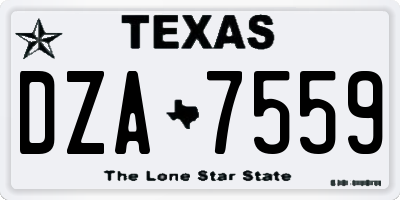 TX license plate DZA7559