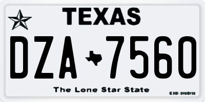 TX license plate DZA7560