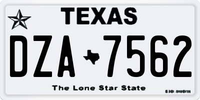 TX license plate DZA7562