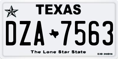 TX license plate DZA7563