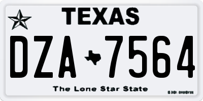 TX license plate DZA7564
