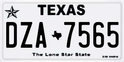 TX license plate DZA7565