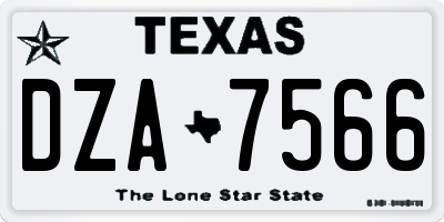 TX license plate DZA7566