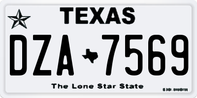 TX license plate DZA7569