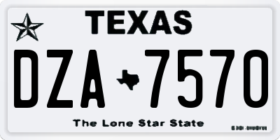 TX license plate DZA7570