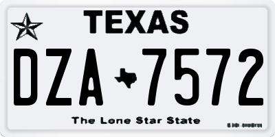 TX license plate DZA7572