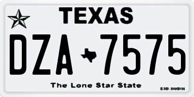 TX license plate DZA7575