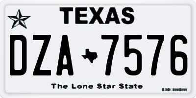 TX license plate DZA7576
